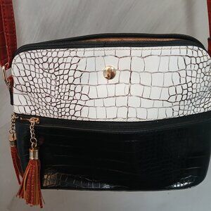 Elegant Black and White Crossbody Bag